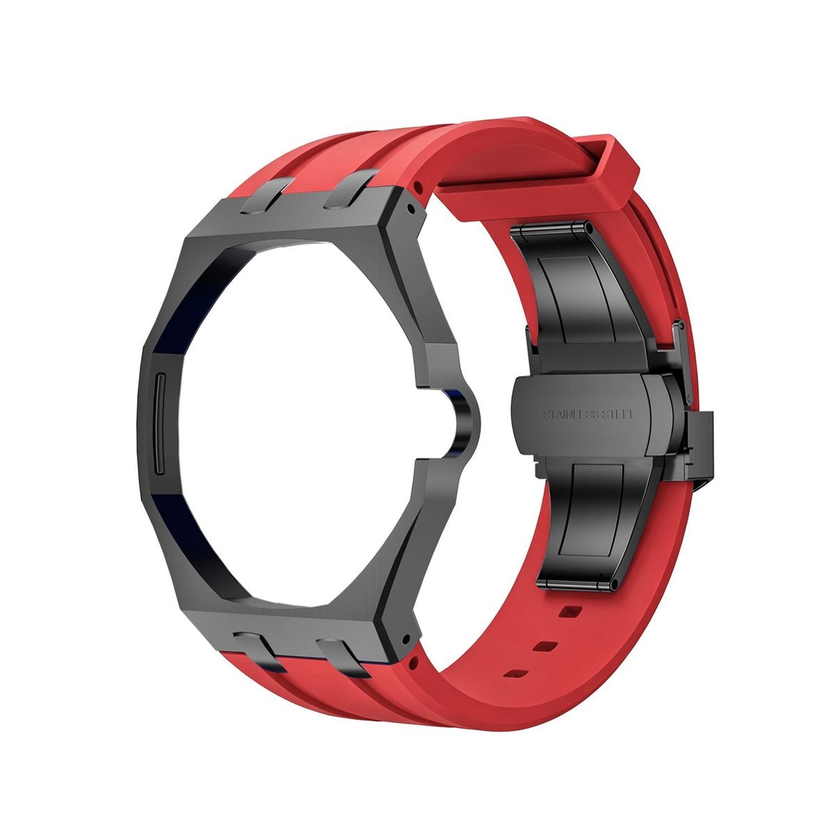 [Plus&Max]OAK POP BLACK STEEL CASE & SILICONE STRAP