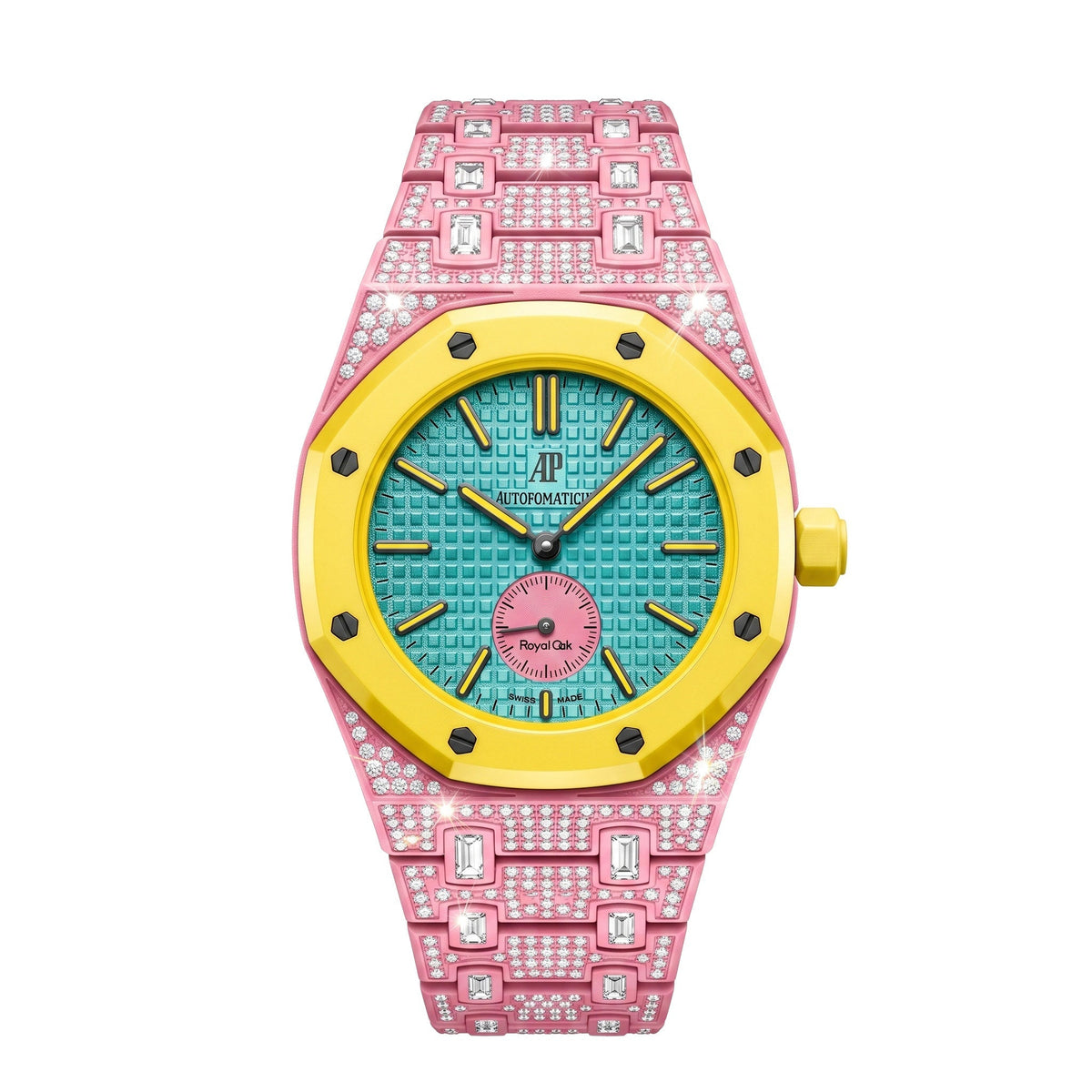 [Plus&Max]Royal Oak Pop Exclusive Bioceramic Case & Bioceramic Strap Full Diamond