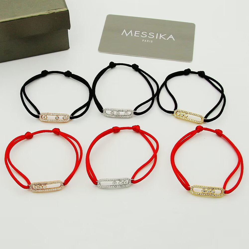 [Max Jewelry]Messika Care(s) pink cord pavé bracelet