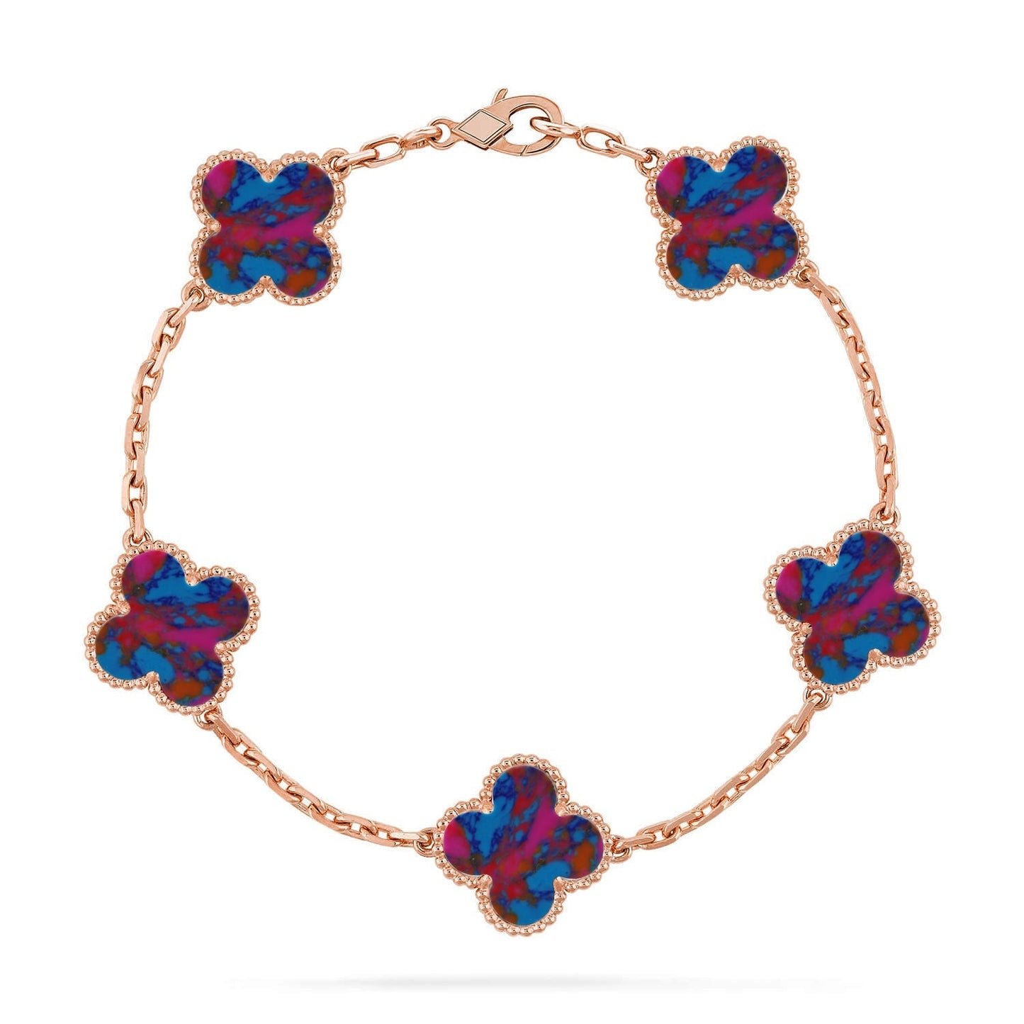 [Max Jewelry ]CLOVER 5 MOTIF COLOR GEMSTONES BRACELET COLLECTION