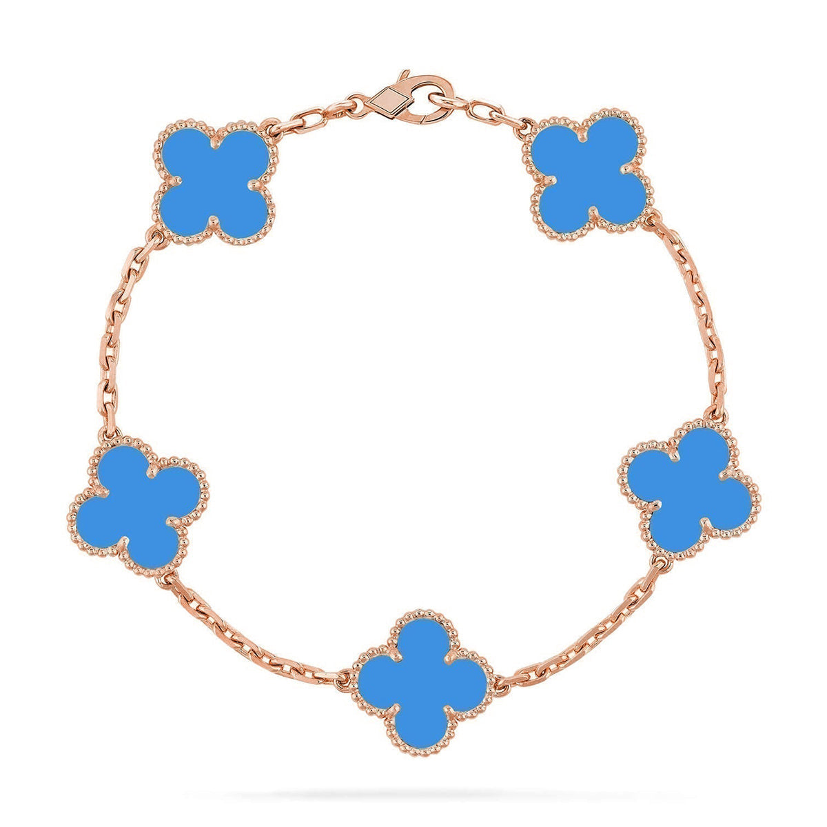 [Max Jewelry ] CLOVER 5 MOTIF BLUE AGATE BRACELET COLLECTION