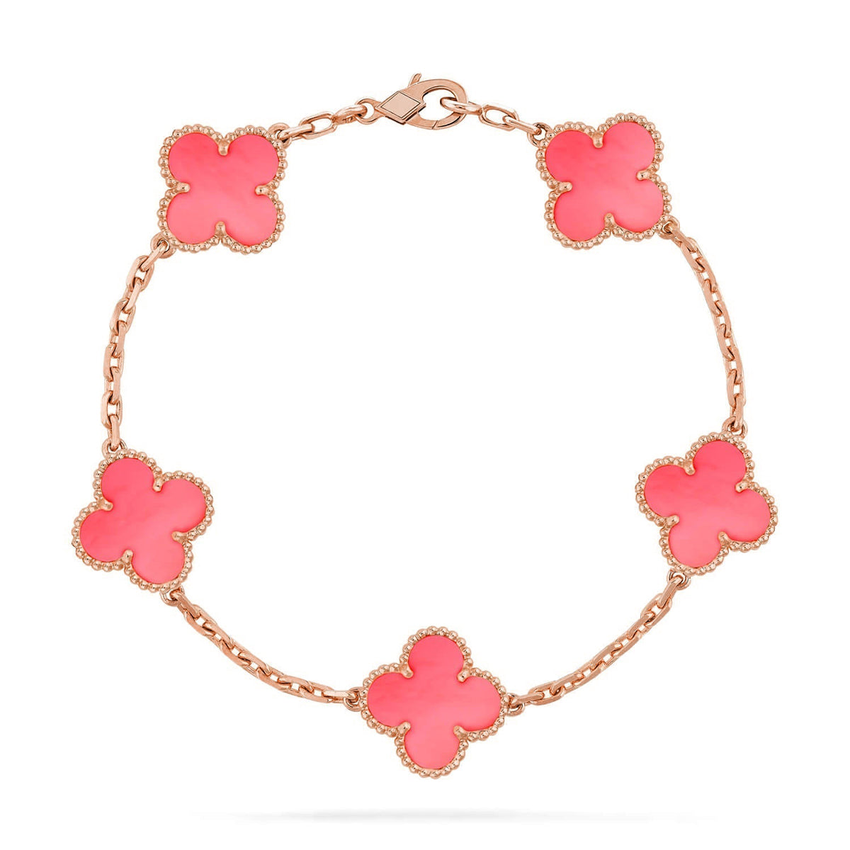 [Max Jewelry ] CLOVER 5 MOTIFS  PINK MOP BRACELET COLLECTION