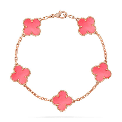 [Max Jewelry ] CLOVER 5 MOTIFS  PINK MOP BRACELET COLLECTION