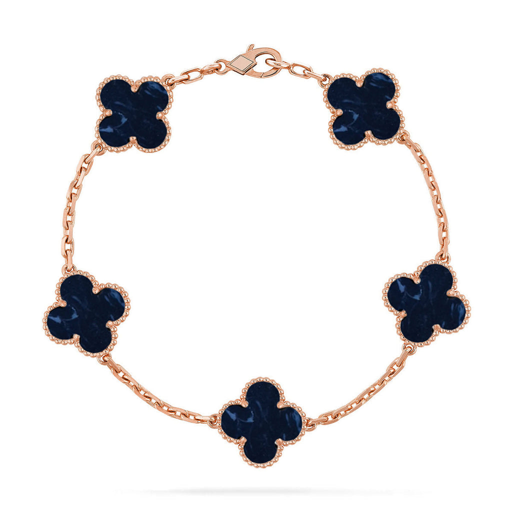 [Plus&Max]LUCKY CLOVER 5-MOTIF BRACELET - PIETERSITE COLLECTION