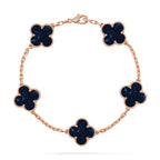 [Plus&Max]LUCKY CLOVER 5-MOTIF BRACELET - PIETERSITE COLLECTION