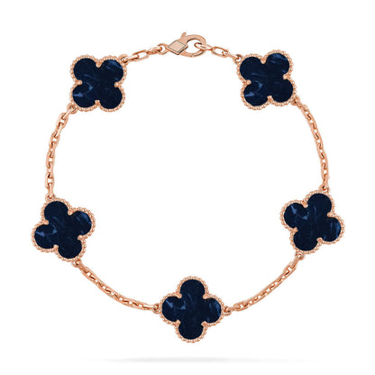 [Plus&Max]LUCKY CLOVER 5-MOTIF BRACELET - PIETERSITE COLLECTION