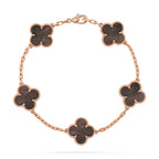 [Plus&Max]LUCKY CLOVER 5-MOTIF BRACELET - GREY MOTHER-OF-PEARL COLLECTION