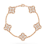[Plus&Max]LUCKY CLOVER 5-MOTIF BRACELET - FULL-DIAMOND