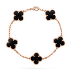 [Plus&Max]LUCKY CLOVER 5-MOTIF BRACELET - BLACK OXNY COLLECTION