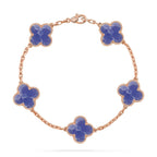 [Plus&Max]LUCKY CLOVER 5-MOTIF BRACELET - BLUE LARIMAR COLLECTION