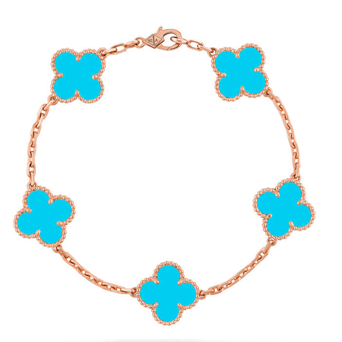 [Max Jewelry ] CLOVER 5 MOTIF TURQUOISE BRACELET COLLECTION