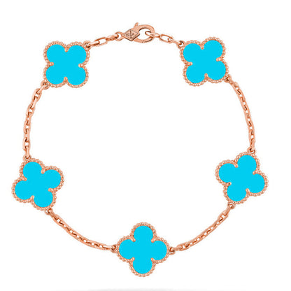 [Max Jewelry ] CLOVER 5 MOTIF TURQUOISE BRACELET COLLECTION