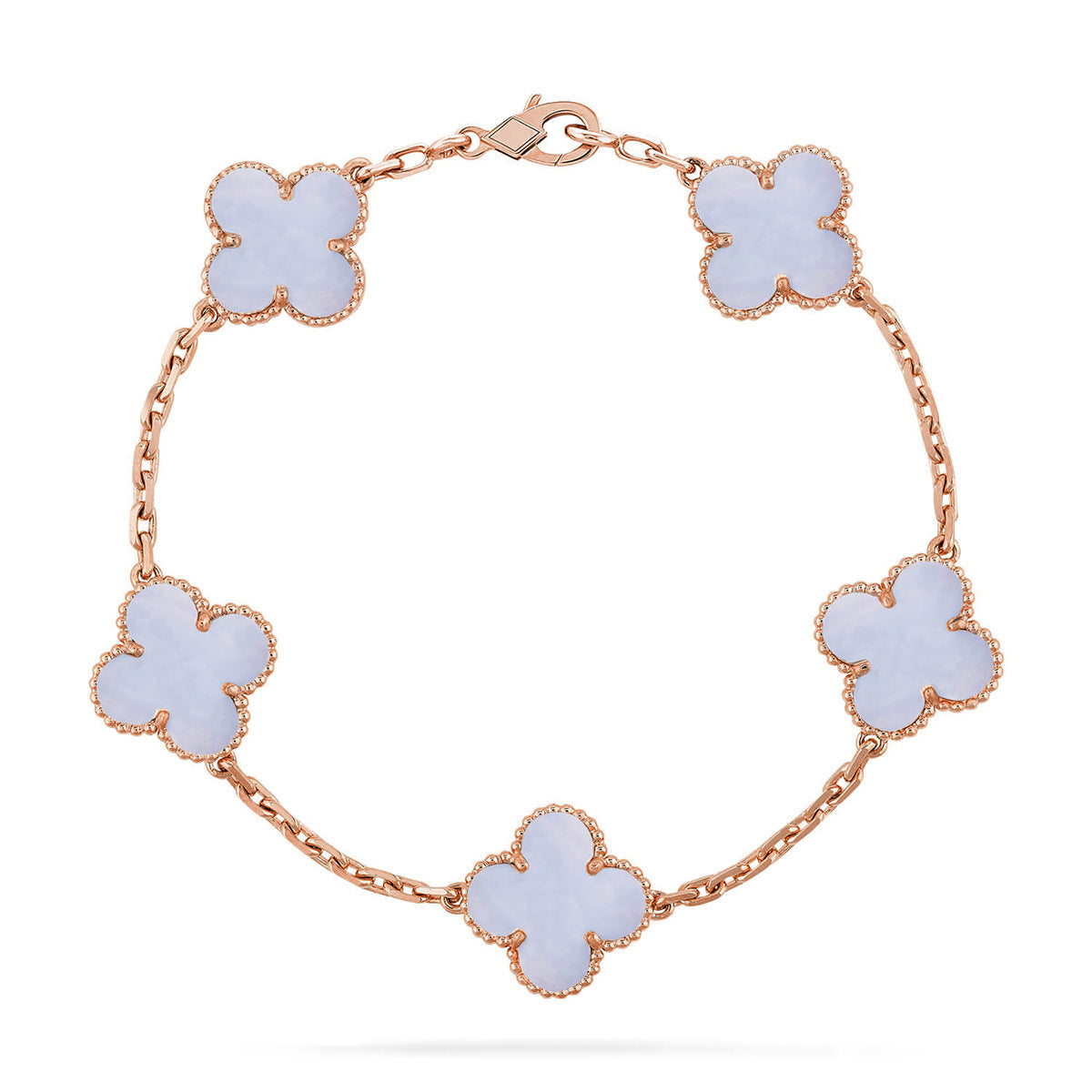 [Max Jewelry ] CLOVER 5 MOTIF PURPLE CHALCEDONY BRACELET COLLECTION