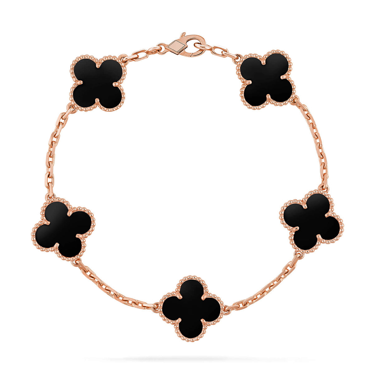 [Max Jewelry ] CLOVER 5 MOTIF ONYXS BRACELET COLLECTION