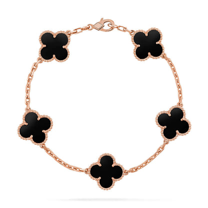 [Max Jewelry ] CLOVER 5 MOTIF ONYXS BRACELET COLLECTION