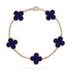 [Plus&Max]LUCKY CLOVER 5-MOTIF BRACELET - LAPIS LAZULI COLLECTION