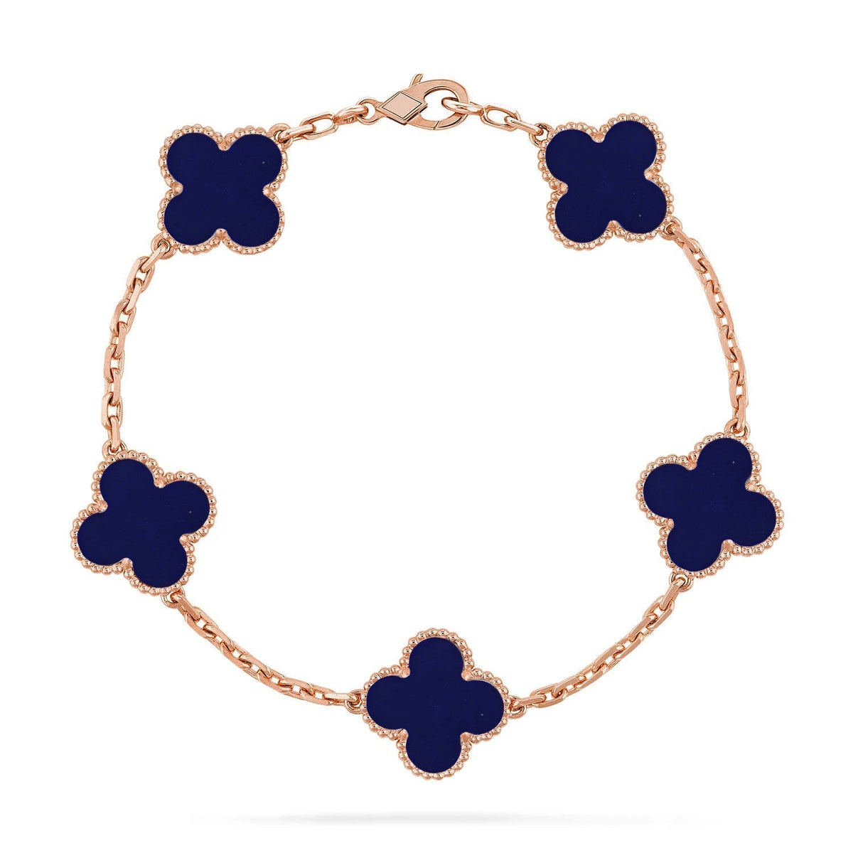 [Plus&Max]LUCKY CLOVER 5-MOTIF BRACELET - LAPIS LAZULI COLLECTION