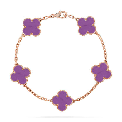 [Max Jewelry ] CLOVER 5 MOTIF VIOLET BRACELET COLLECTION