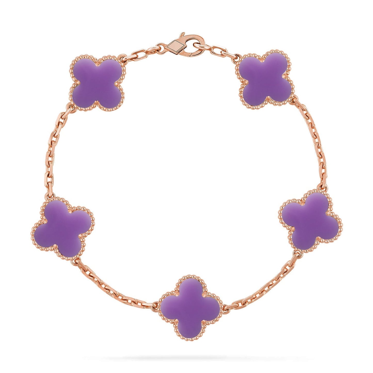 [Max Jewelry ]CLOVER 5 MOTIF LIGHT PURPLE BRACELET COLLECTION