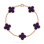 [Plus&Max]LUCKY CLOVER 5-MOTIF BRACELET - CHAROITE COLLECTION