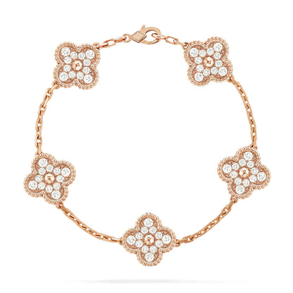 [Max Jewelry ] CLOVER 5 MOTIF FULL DIAMOND BRACELET COLLECTION