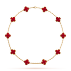 [Plus&Max]CLOVER 10 MOTIFS CARNELIAN NECKLACE