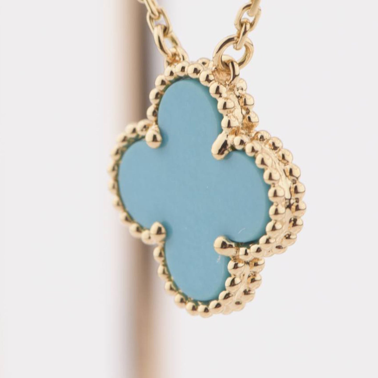 [Max Jewelry ]CLOVER 15MM VINTAGE TURQUOISE NECKLACE