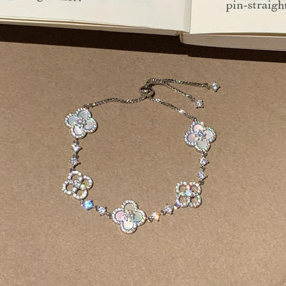 [Max Jewelry ]CLOVER 5 MOTIF PINK BLUE RED WHITE BRACELET