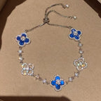 [Plus&Max]CLOVER 5 MOTIF PINK BLUE RED WHITE BRACELET