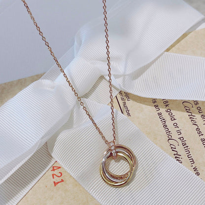 [Max Jewelry ]TRINITY NECKLACE GOLD  DIAMONDS
