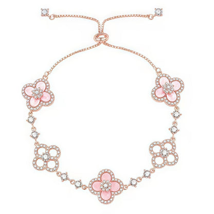 [Max Jewelry ]CLOVER 5 MOTIF PINK BLUE RED WHITE BRACELET