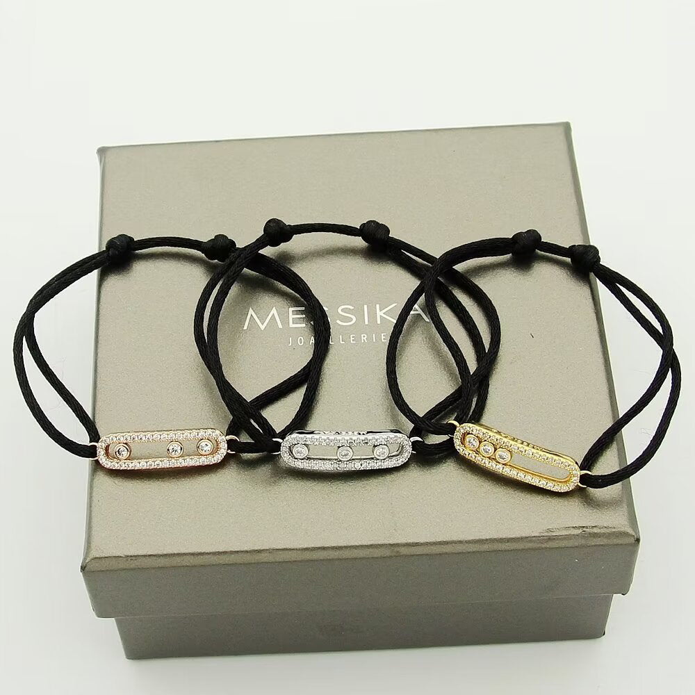 [Max Jewelry]Messika Care(s) pink cord pavé bracelet
