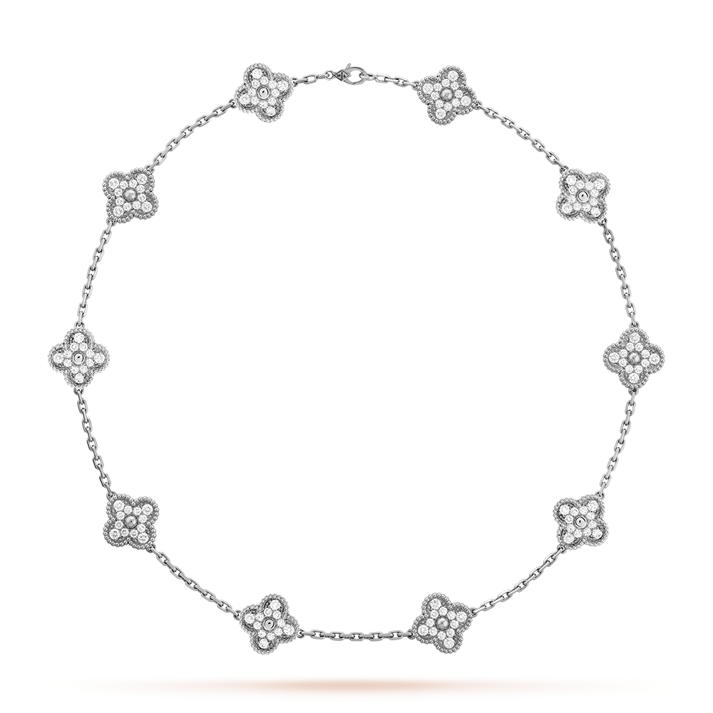 [Max Jewelry ]CLOVER 10 MOTIFS DIAMOND NECKLACE