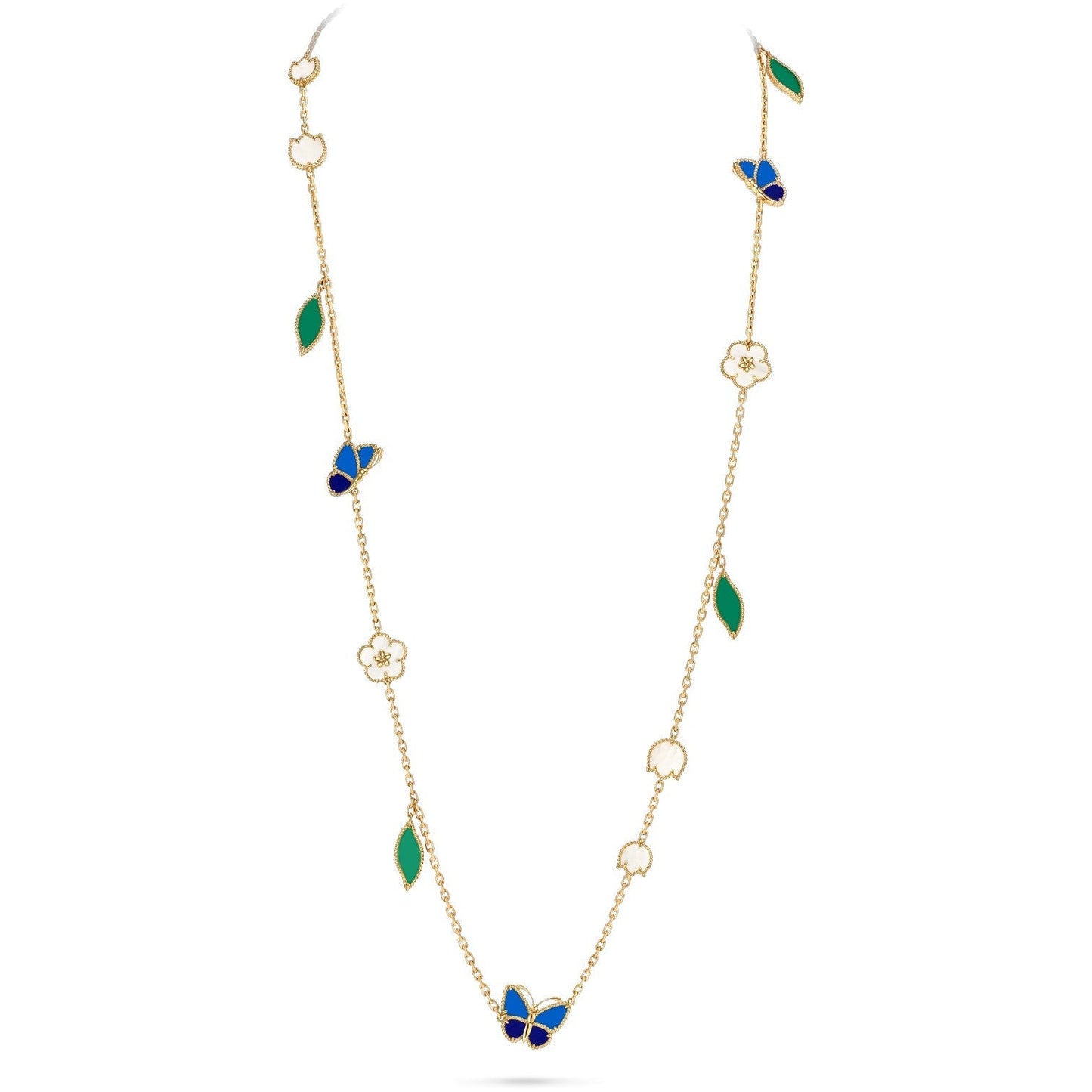 [Max Jewelry]LUCKY SPRING BUTTERFLY 15 FLOWER NECKLACE