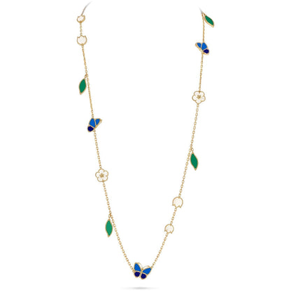 [Max Jewelry]LUCKY SPRING BUTTERFLY 15 FLOWER NECKLACE