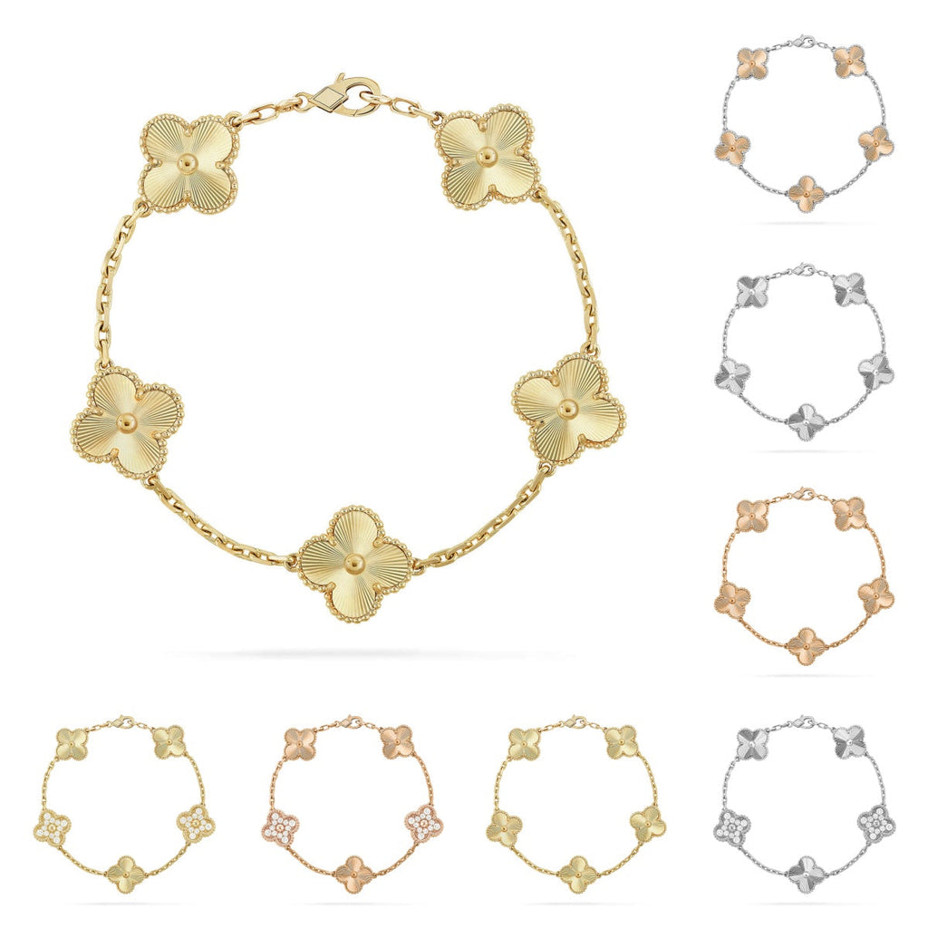 [Plus&Max]LUCKY CLOVER 5-MOTIF BRACELET - LASER COLLECTION