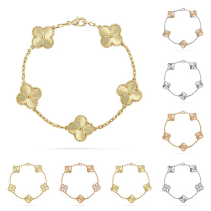 [Plus&Max]LUCKY CLOVER 5-MOTIF BRACELET - LASER COLLECTION
