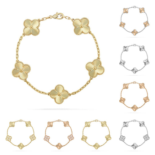 [Plus&Max]LUCKY CLOVER 5-MOTIF BRACELET - LASER COLLECTION