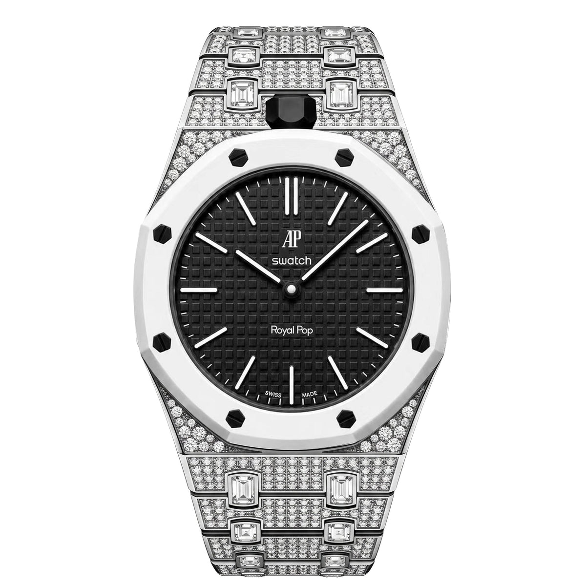 [Plus&Max]Royal Oak Pop Exclusive Bioceramic Case & Bioceramic Strap Full Diamond
