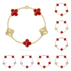 [Plus&Max]LUCKY CLOVER 5-MOTIF BRACELET - RED LARIMAR COLLECTION