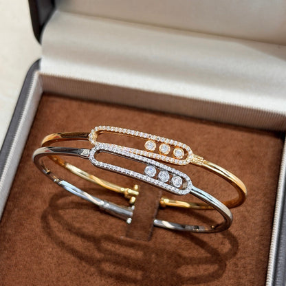 [Max Jewelry]Move Pavé Diamond Bangle Bracelet M