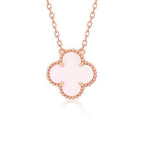 [Plus&Max]CLOVER 15MM PINK MOTHER-OF-PEARL SINGLE FLOWER NECKLACE