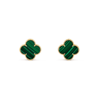 [Plus&Max]CLOVER MINI 9.5MM MALACHITE  EARRINGS