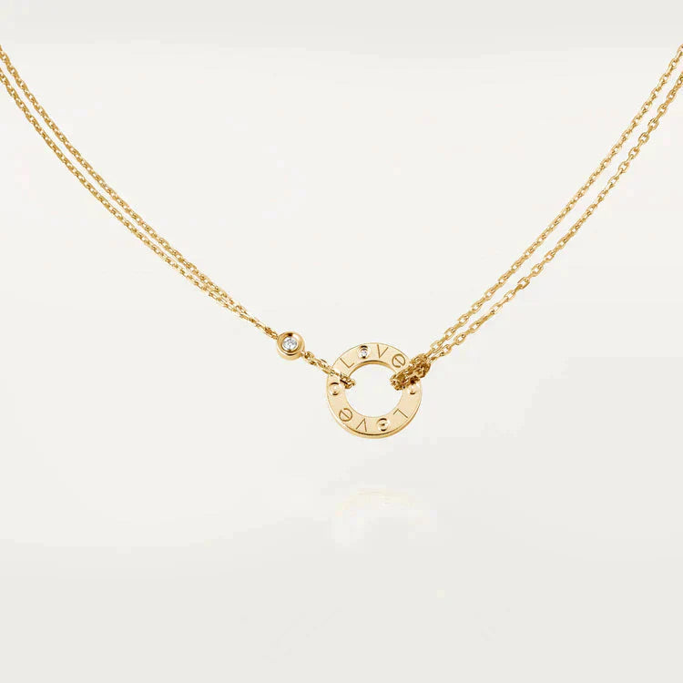 [Max Jewelry ]LOVE NECKLACE 16MM 2 DIAMONDS