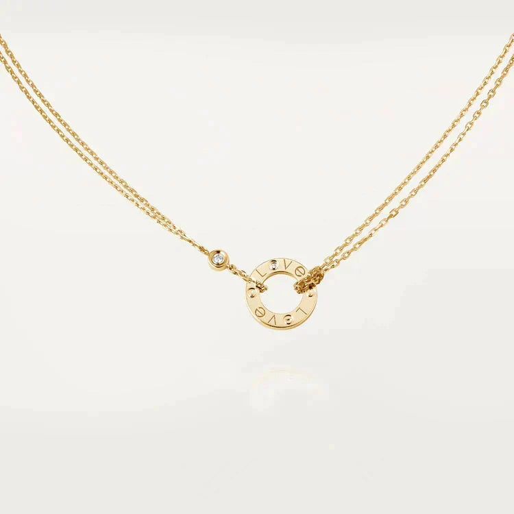 [Plus&Max]LOVE NECKLACE 16MM 2 DIAMONDS