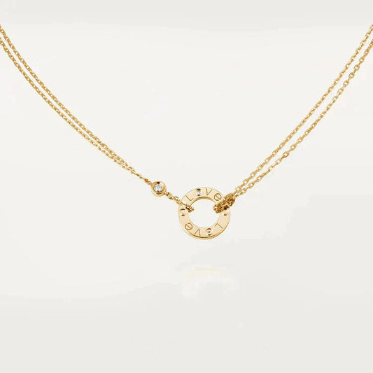 [Max Jewelry ]LOVE NECKLACE 16MM 2 DIAMONDS