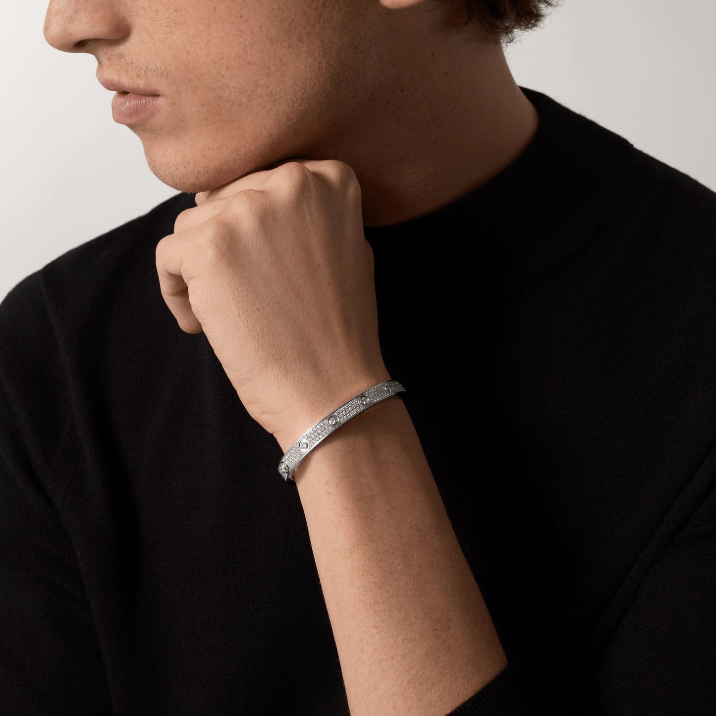 [Max Jewelry ]LOVE BRACELET 6.1MM DIAMOND-PAVED 10 BIG DIAMONDS