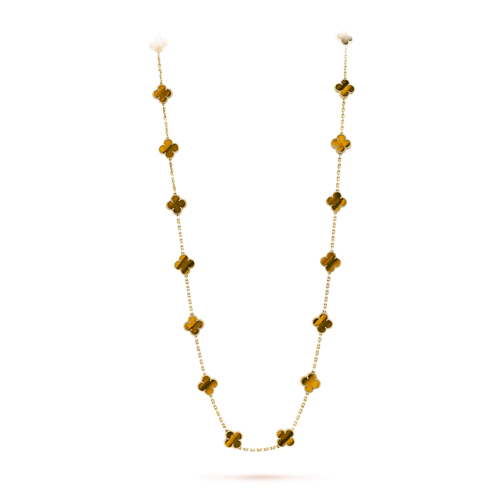 [Max Jewelry ]CLOVER 20 MOTIFS TIGER EYE ROSE GOLD