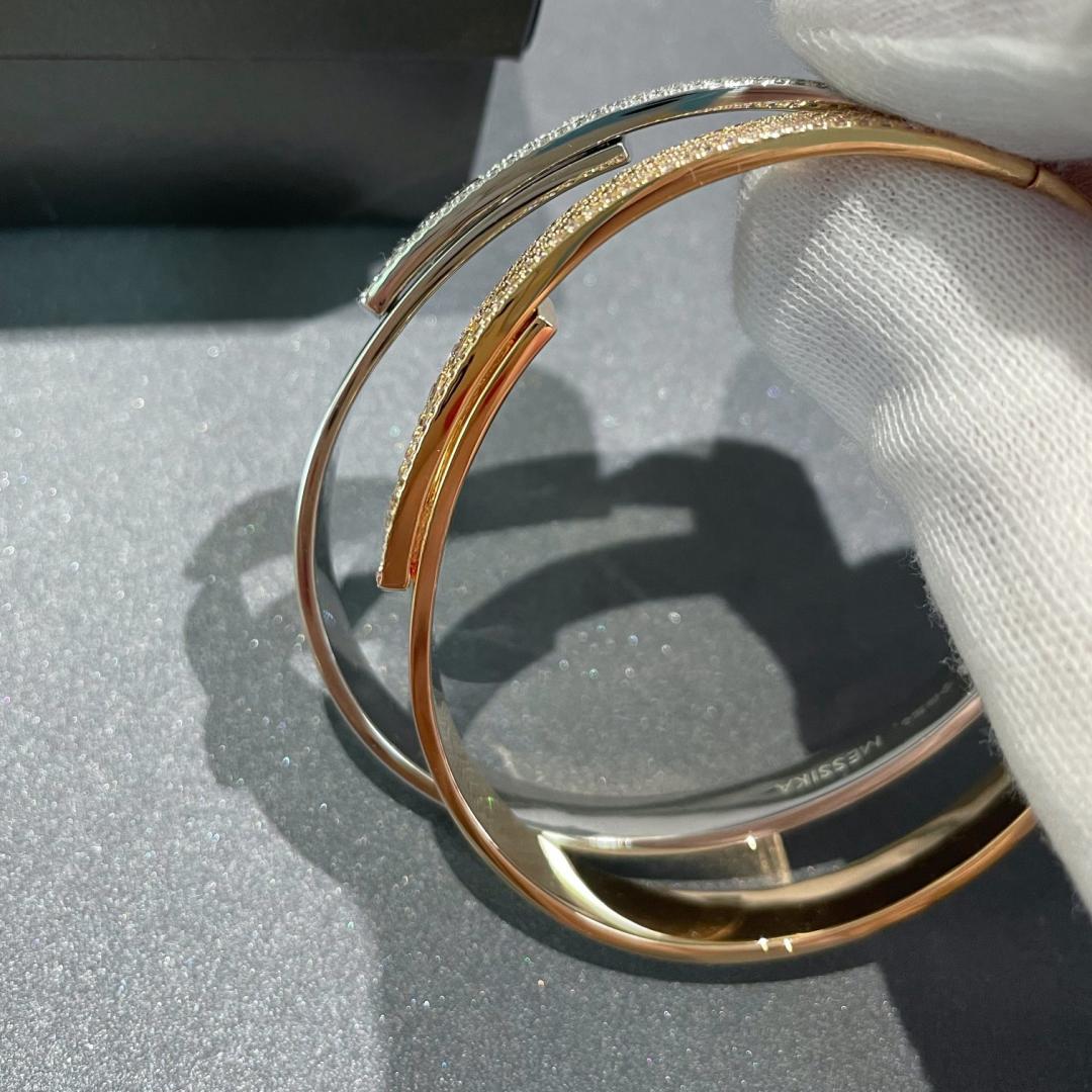 [Max Jewelry]Move Noa Rose Gold Pavé Diamond Bangle Bracelet