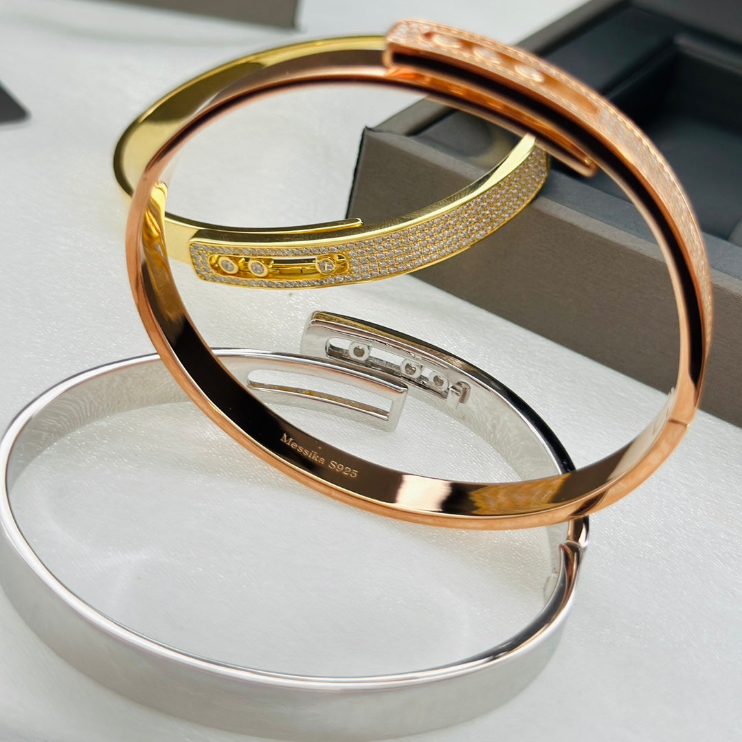 [Max Jewelry]Move Noa Rose Gold Pavé Diamond Bangle Bracelet